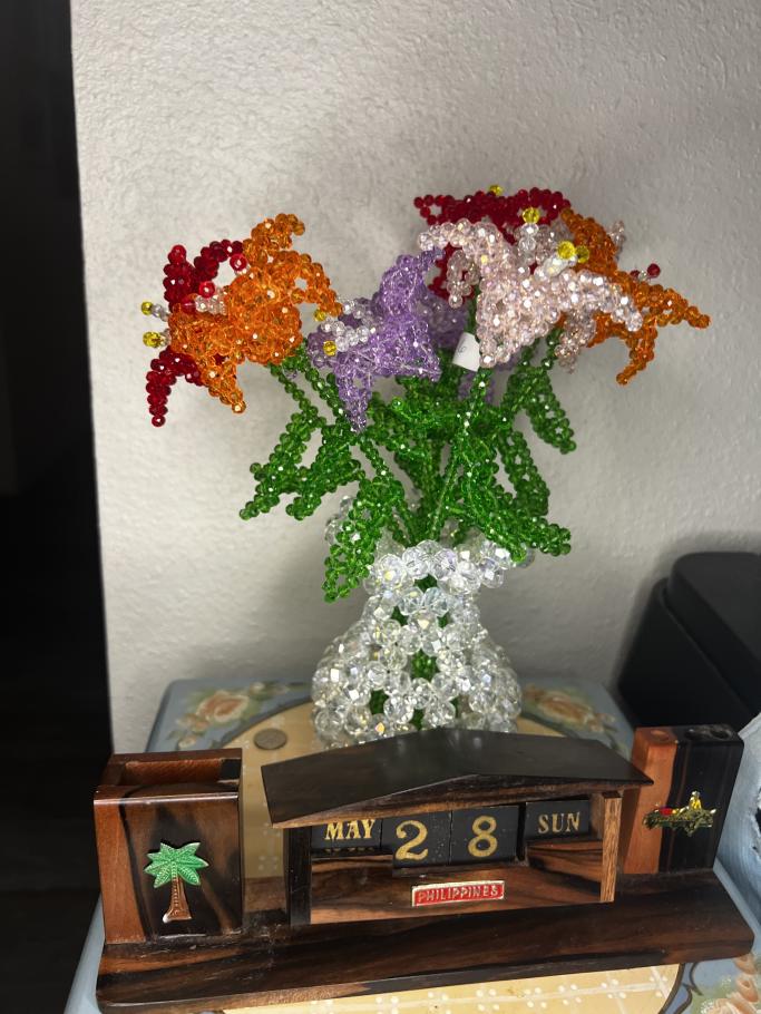 Crystal Beaded Vase