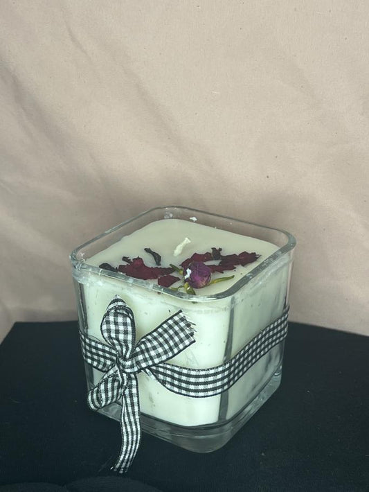 Rosy Ribbon Candle