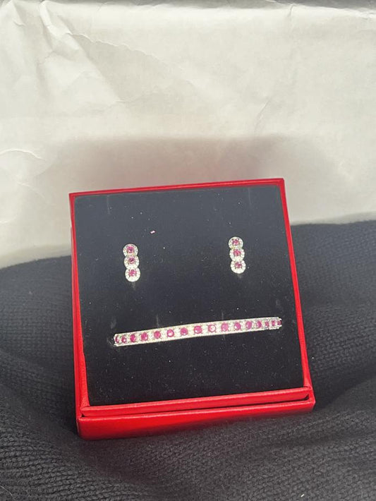 Ruby Bangle and Earrings