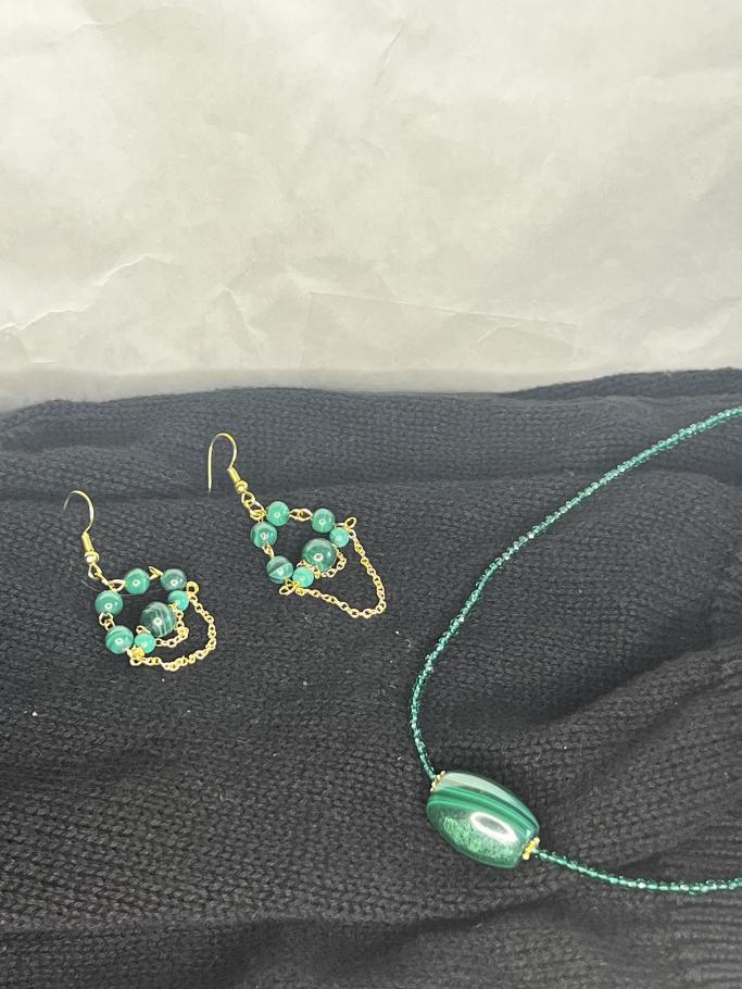 Malachite Jewelry Set