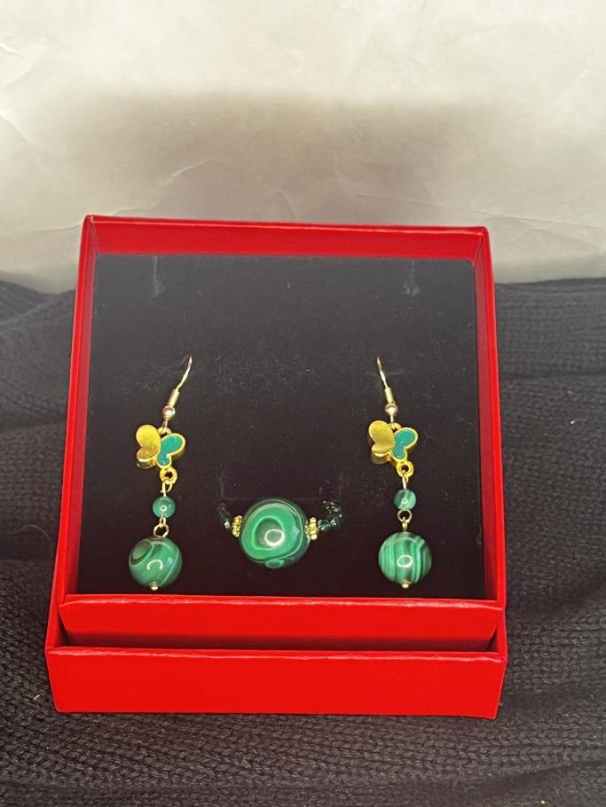 Malachite Jewelry Set