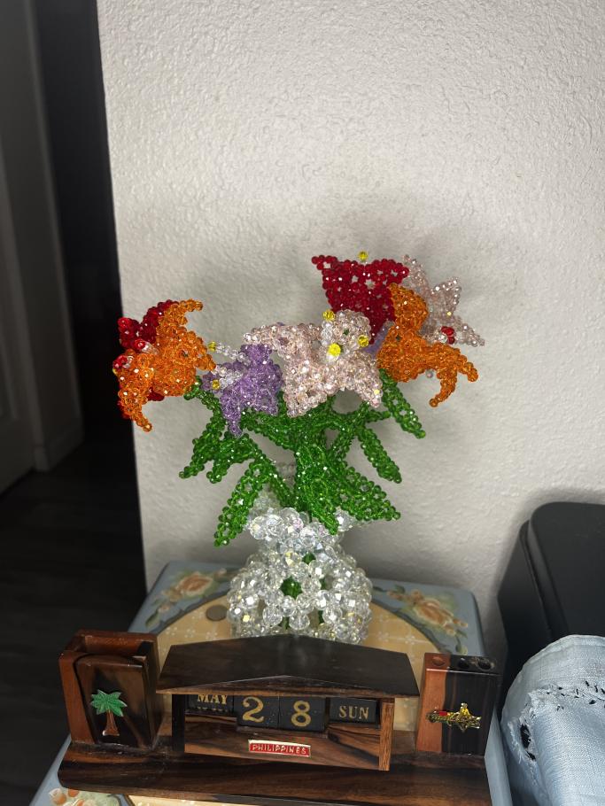 Crystal Beaded Vase